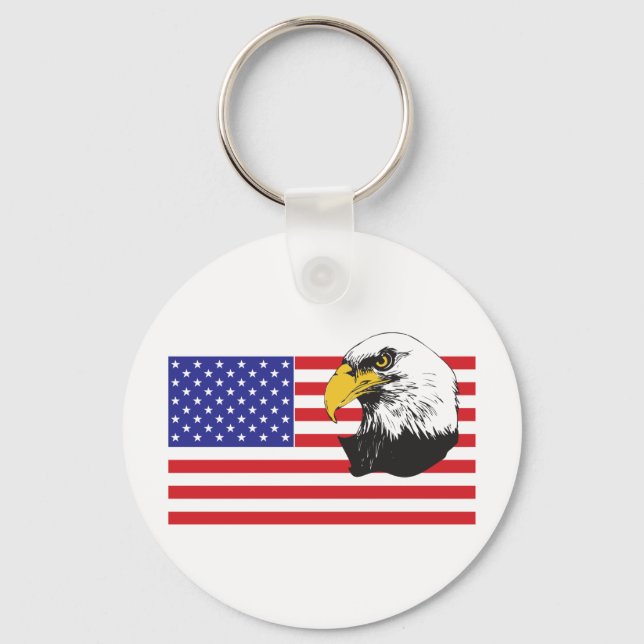 Chaveiro Bandeira Americana e Águia (Frente)