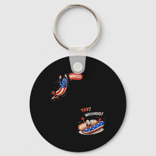 Chaveiro Bandeira Americana Engraçada Cachorro Quente Pulan