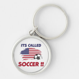 Chaveiro Bandeira americana engraçada chamada SOCCER e não