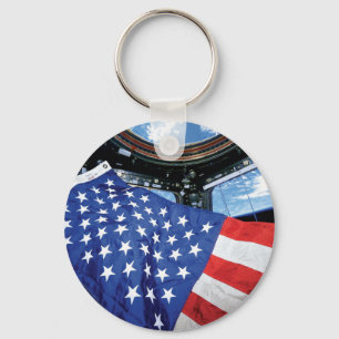 Chaveiro Bandeira Americana Estação Espacial Órbita da Terr