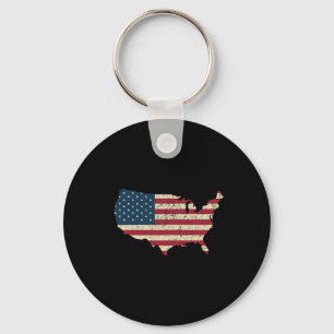 Chaveiro Bandeira Americana Frente Verso EUA Est 1776 4 De