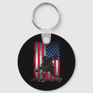 Chaveiro Bandeira Americana Hóquei Mulheres Crianças Homens