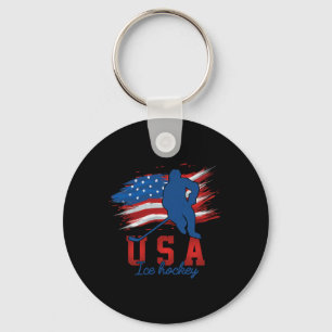 Chaveiro Bandeira Americana Hóquei No Gelo 4 De Julho Supor