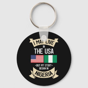 Chaveiro Bandeira Americana Nigeria EUA Presentes Raízes Ni