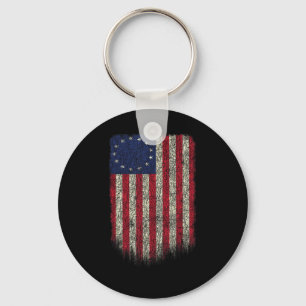 Chaveiro Bandeira Americana Patriota 1776 Betsy Ross EUA De
