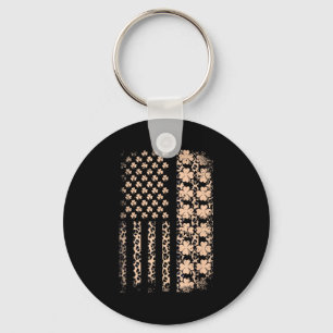 Chaveiro Bandeira americana patriótica leopardo trevo stPat