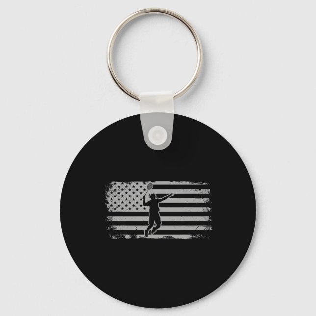 Chaveiro Bandeira Americana Shuttle Badminton (Frente)
