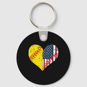 Chaveiro Bandeira Americana Softll Heart em 4 de julho Pres