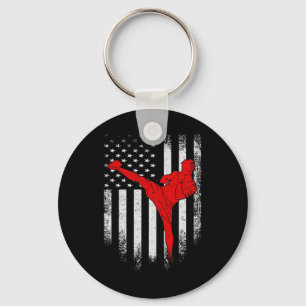 Chaveiro Bandeira Americana Vintage EUA Lutador de MMA Kick