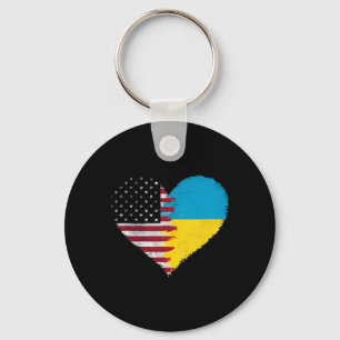 Chaveiro Bandeira Americano Ucraniano América EUA Ucrânia I