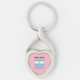 Chaveiro Bandeira Argentina Personalizada Com Texto