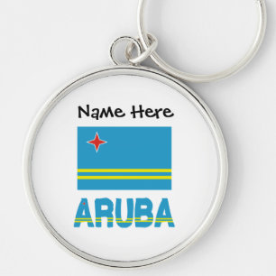 Chaveiro Bandeira Aruba e Aruban com seu nome