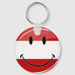 Chaveiro Bandeira austríaca sorridente