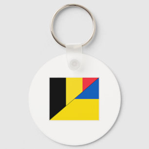 Chaveiro Bandeira Bélgica Ucrânia Nacionalidade Belga Ucran