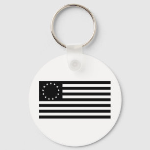Chaveiro Bandeira Betsy Ross, Arte de Linha Preta