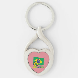 Chaveiro Bandeira Brasileira Bola de Futebol Brasil