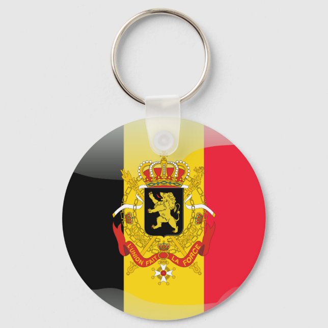 Chaveiro Bandeira brilhante belga (Frente)