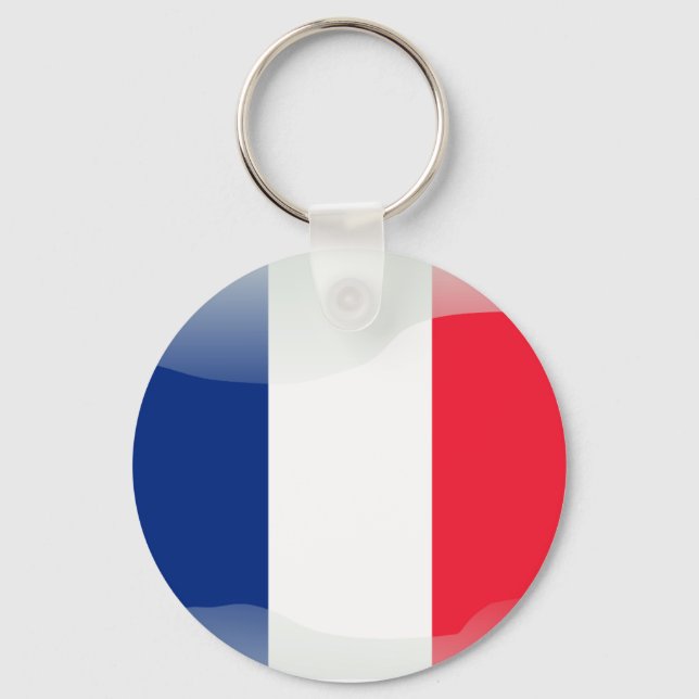 Chaveiro Bandeira brilhante francesa (Frente)