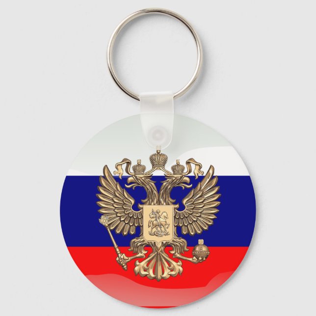 Chaveiro Bandeira brilhante russa (Frente)