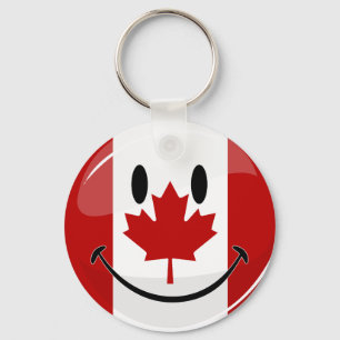 Chaveiro Bandeira canadense de sorriso lustrosa