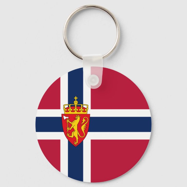 Chaveiro Bandeira/Casaco de armas da Noruega (Frente)