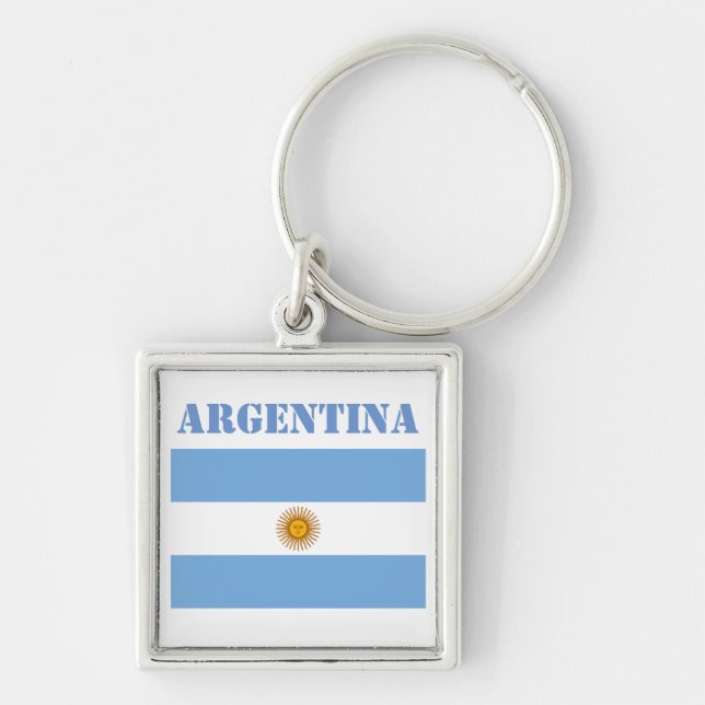 Chaveiro Bandeira da Argentina Bolas de Futebol Futebol Azu (Frente)