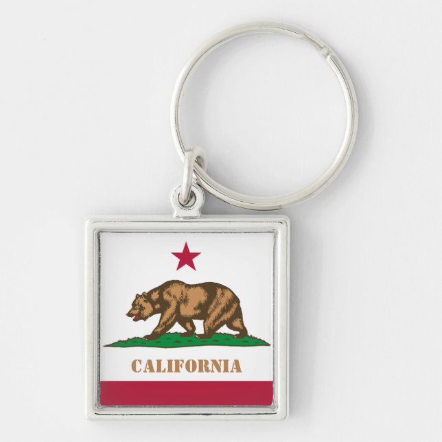 Chaveiro Bandeira da Califórnia e viagem de férias da Calif (Frente)