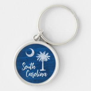 Chaveiro Bandeira da Carolina do Sul com Palmetto Tree Blue