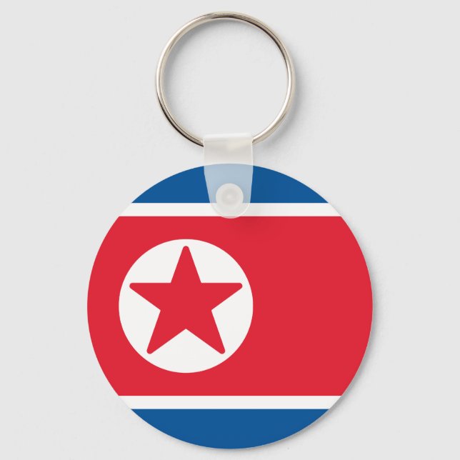 Chaveiro Bandeira da Coreia do Norte (Frente)