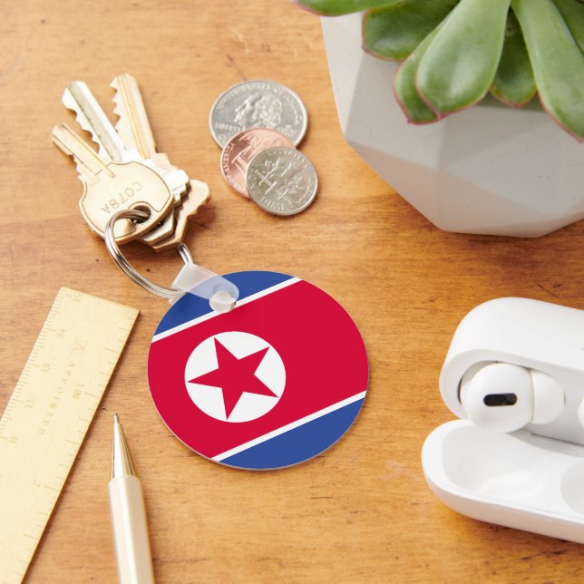 Chaveiro Bandeira da Coreia do Norte (Mesa)
