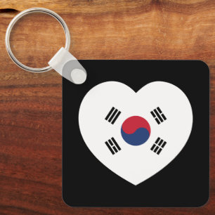 Chaveiro Bandeira da Coreia do Sul Coração