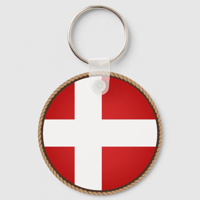 Chaveiro Bandeira da Dinamarca legal (Frente)