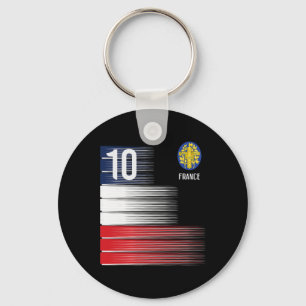 Chaveiro Bandeira da França Número 10 Futebol Francês Homen