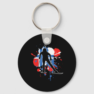 Chaveiro Bandeira da Noruega Biathlonista - Norueguês Biath