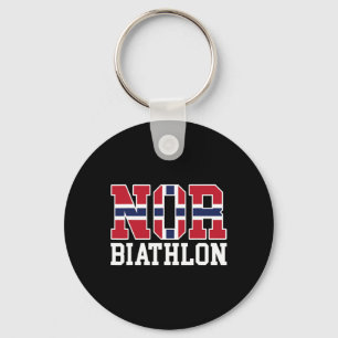 Chaveiro Bandeira da Noruega Biathlonista - Norueguês E Bia