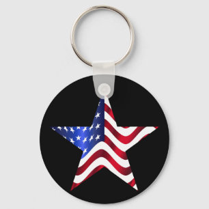 Chaveiro Bandeira da onda da estrela dos Estados Unidos
