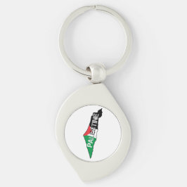 Chaveiro Bandeira da Palestina Livre no Mapa Palestino