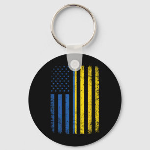 Chaveiro Bandeira da Ucrânia 4 de Julho EUA Bandeira Ucrani