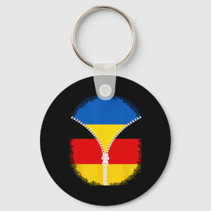 Chaveiro Bandeira da Ucrânia Alemanha Zipper Ucraniano Alem