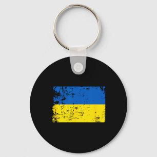 Chaveiro Bandeira da Ucrânia Angustiada Azul Amarelo Patrió