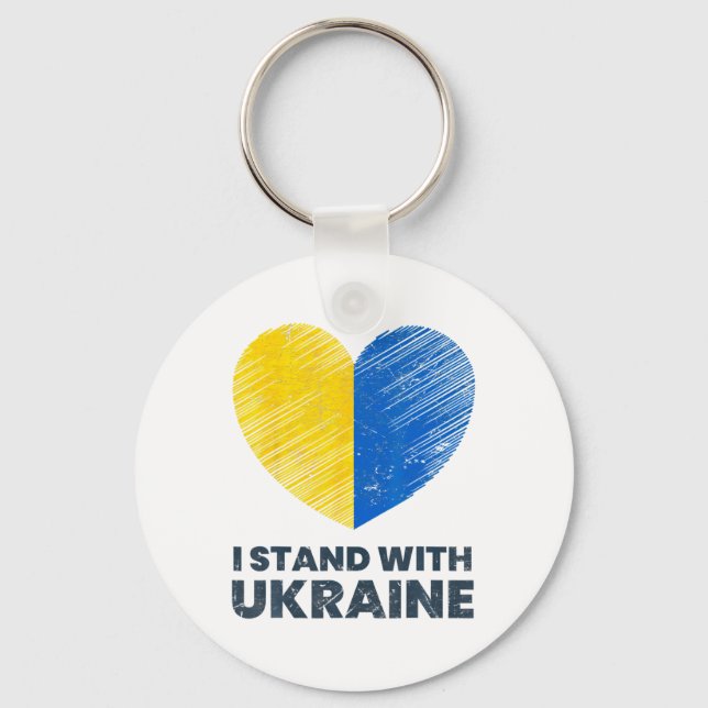 Chaveiro Bandeira da Ucrânia - Eu Apoio a Bandeira da Ucrân (Frente)