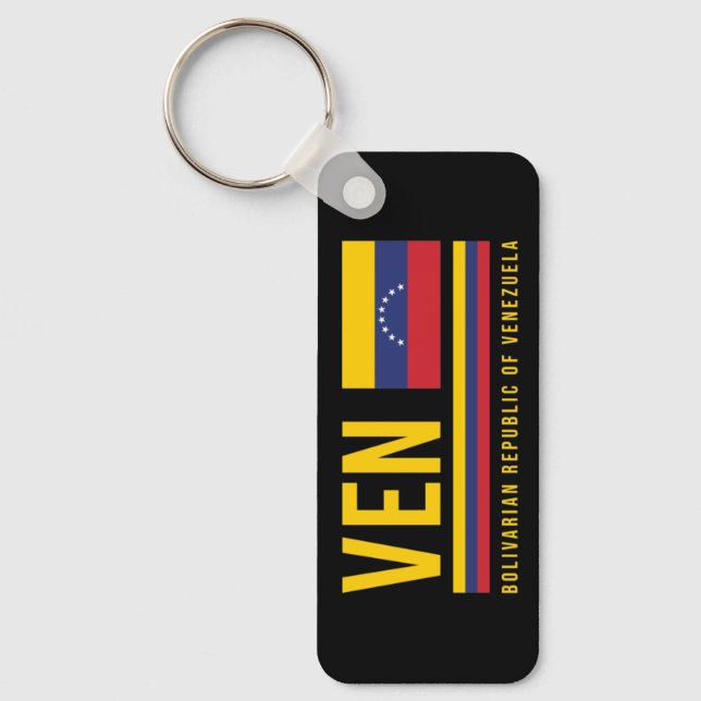 Chaveiro Bandeira da Venezuela e Design de código ISO Alpha (Frente)