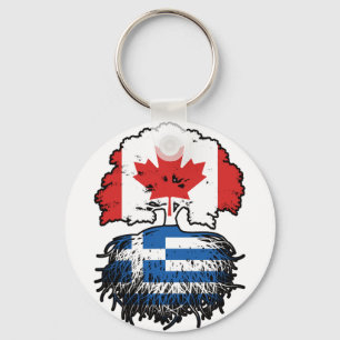 Chaveiro Bandeira das Raízes da Árvore do Canadá na Grécia