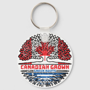 Chaveiro Bandeira das Raízes da Árvore do Canadá na Grécia 