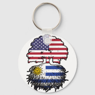 Chaveiro Bandeira das Raízes da Árvore Uruguai Americana