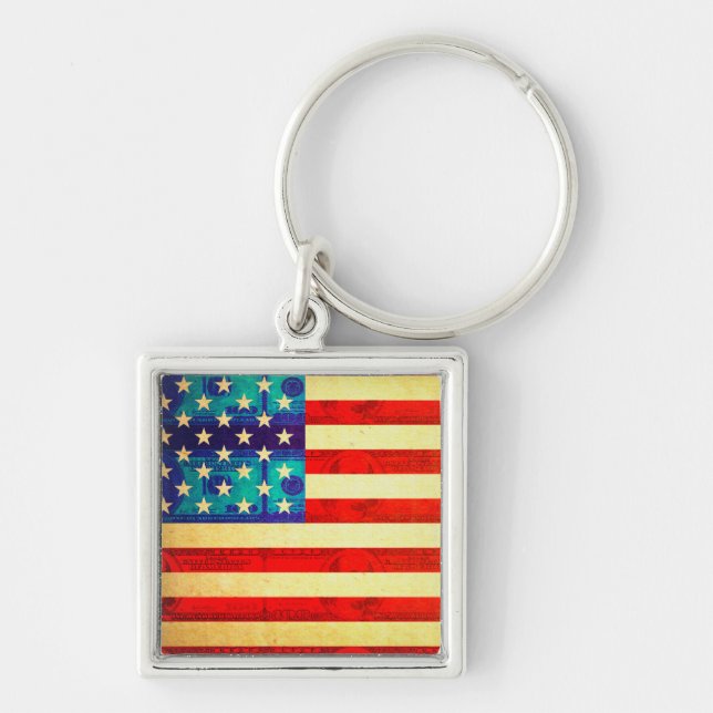 Chaveiro Bandeira de dinheiro dos Estados Unidos (Frente)
