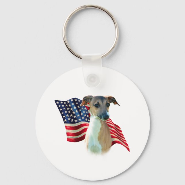 Chaveiro Bandeira de Greyhound Italiano (Frente)
