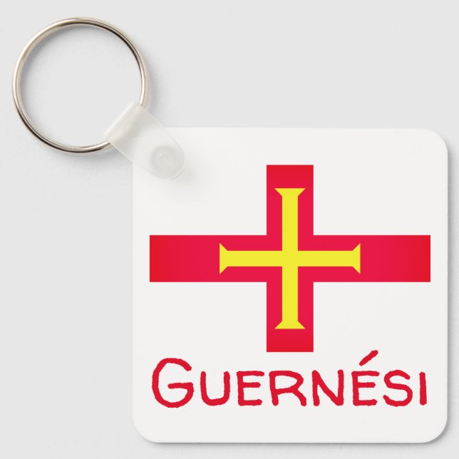 Chaveiro Bandeira de Guernési (Frente)