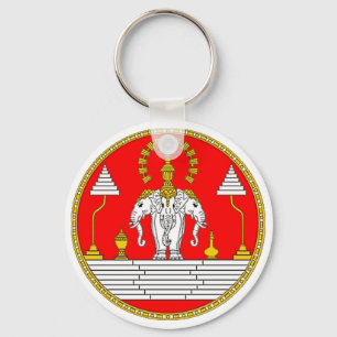 CHAVEIRO BANDEIRA DE LAOS TRÊS ELEFANTE DE CABEÇA