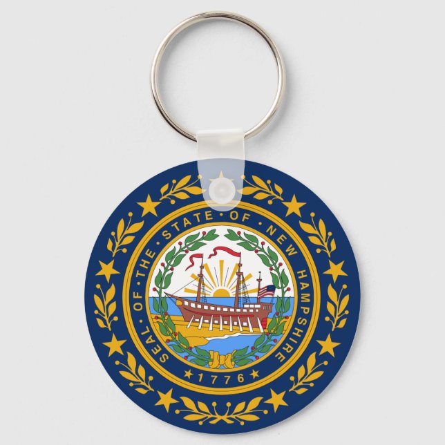 Chaveiro Bandeira de New Hampshire (Frente)